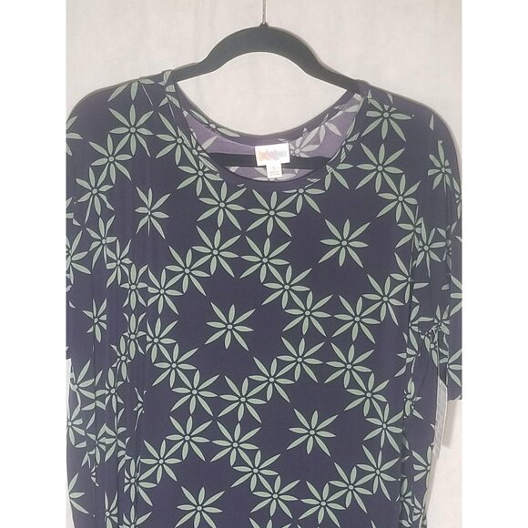 LuLaRoe Irma tunic floral green & purple polyester blend size s height 28" ARMPI - Picture 12 of 12